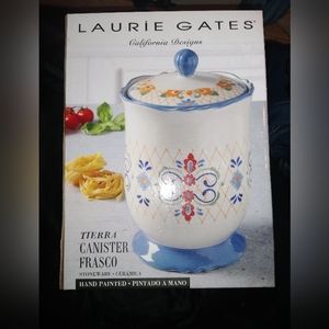 Laurie Gates  hand painted canister
